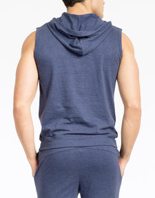 Modern Lounge - Sleeveless Hoodie - Navy