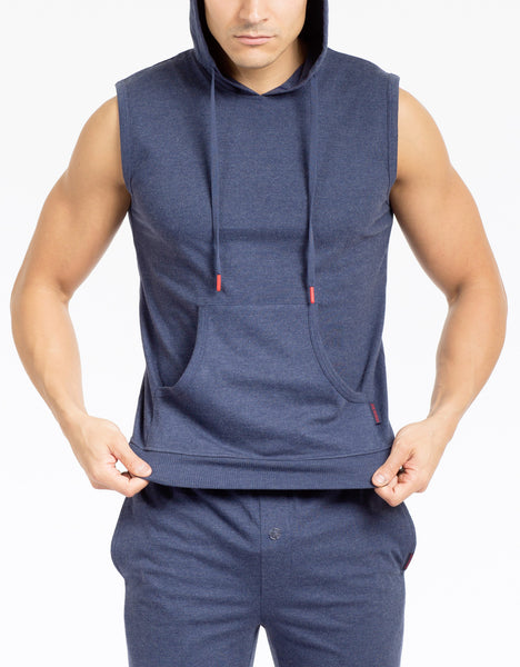 Modern Lounge - Sleeveless Hoodie - Navy