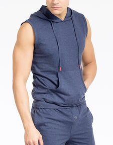 Modern Lounge - Sleeveless Hoodie - Navy