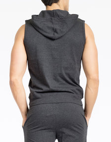 Modern Lounge - Sleeveless Hoodie  - Black