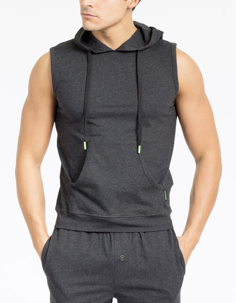 Modern Lounge - Sleeveless Hoodie  - Black